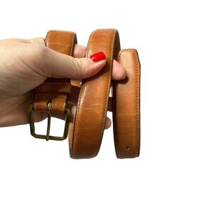 Calvin Klein Tan Leather Belt with Brass Buckle